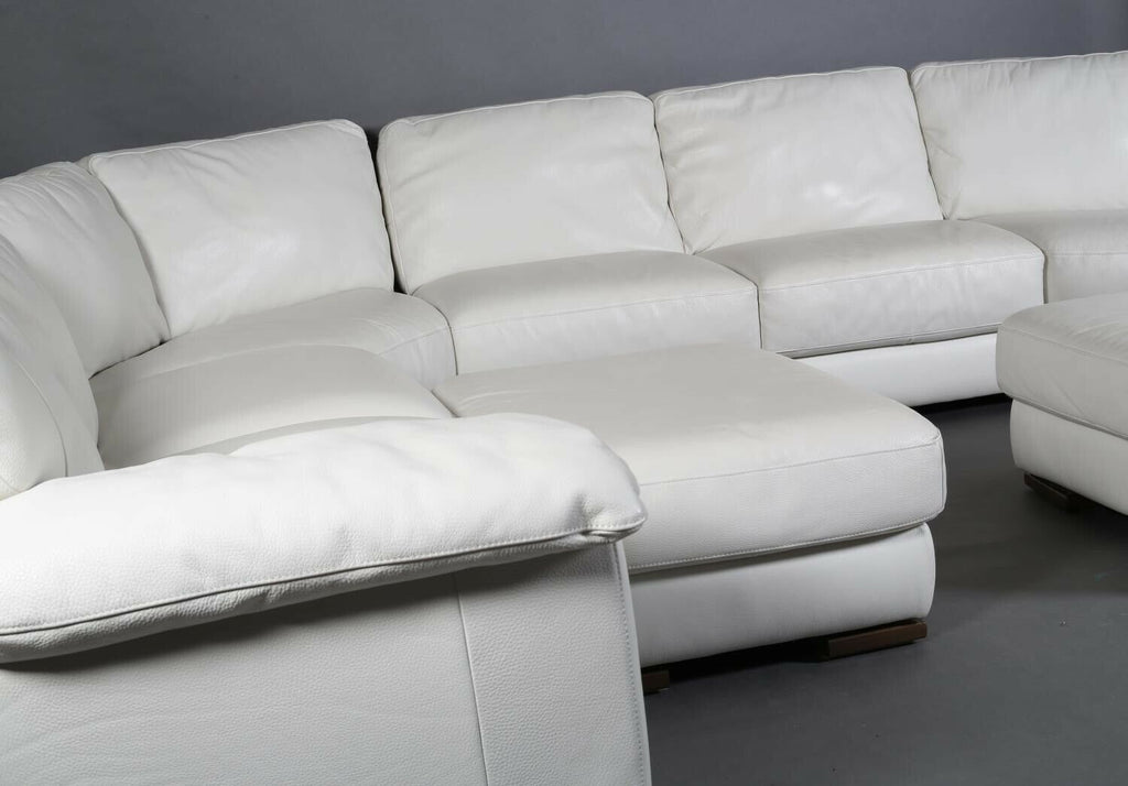 Italsofa Natuzzi HUGE Horseshoe u shaped white leather seven seater