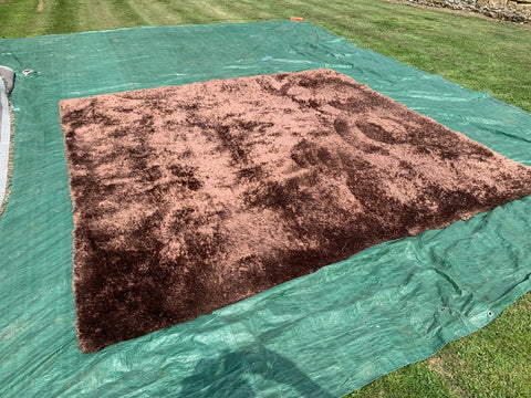 Stepevi Touch Me Heavy floor rug carpet Bronze long pile 300cm x 300cm rrp £7000