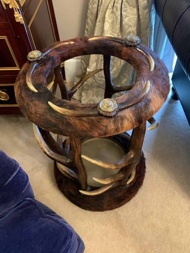 AMAZING Scottish Fur & simulated Horn oversized umbrella stick stand,