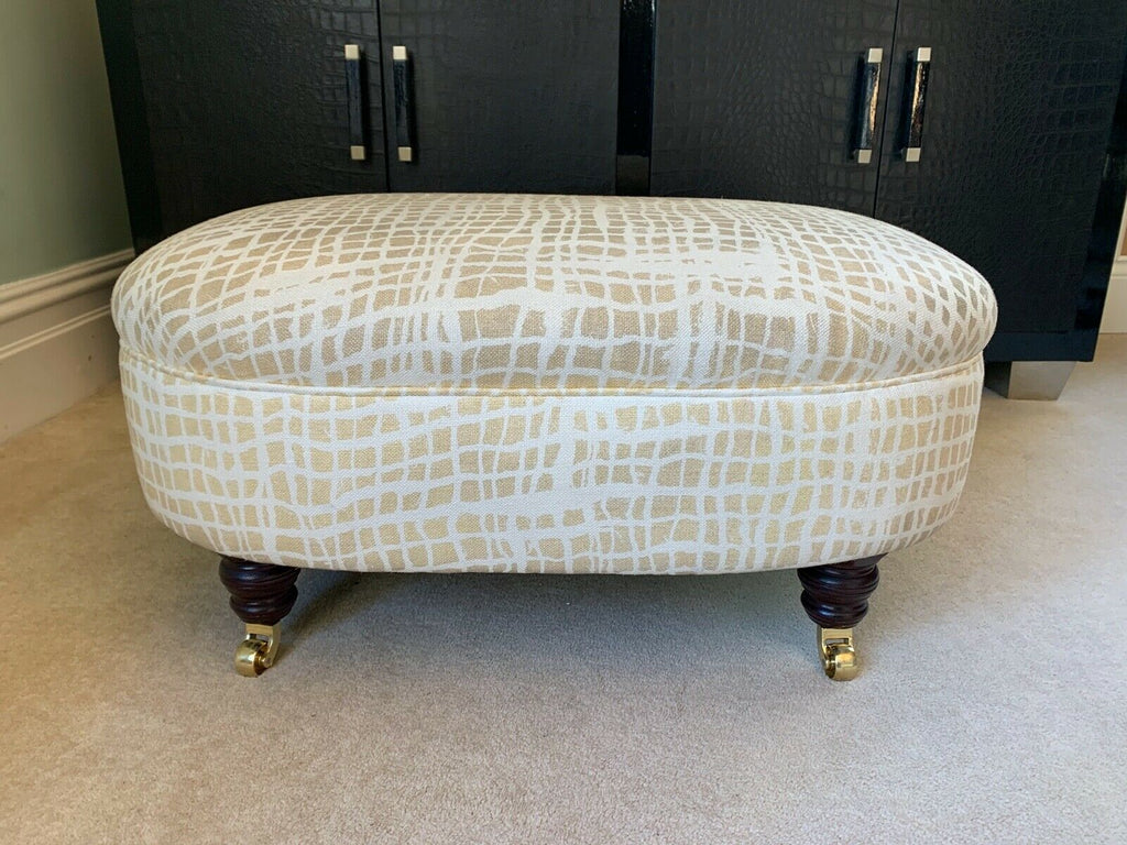 Ex display George Smith bull nose ottoman footstool superb contemporary  fabric