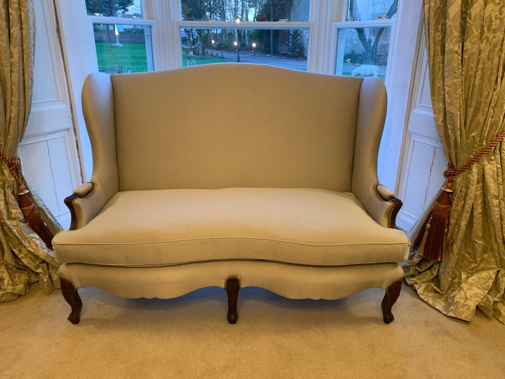 Superb Ultra High End high backed wing sofa in Oyster fabric cost THOUSANDS!!!!!