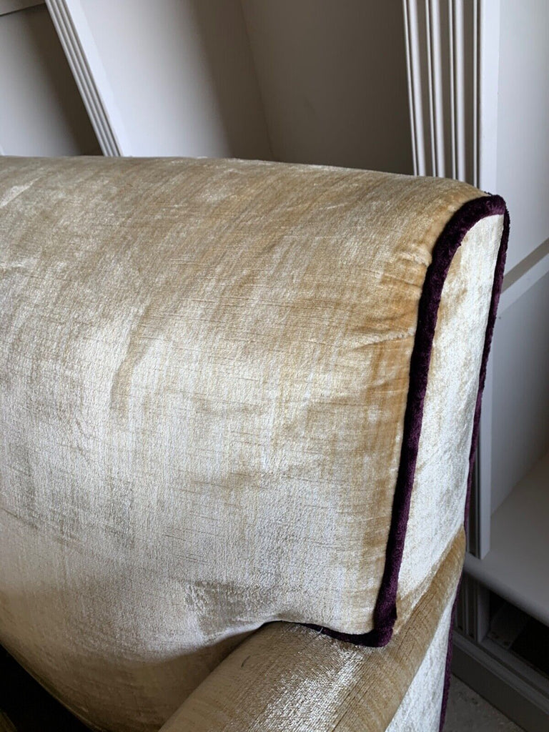 William Yeoward Champagne Velvet 4 seater sofa settee 267cm long rrp £25k A