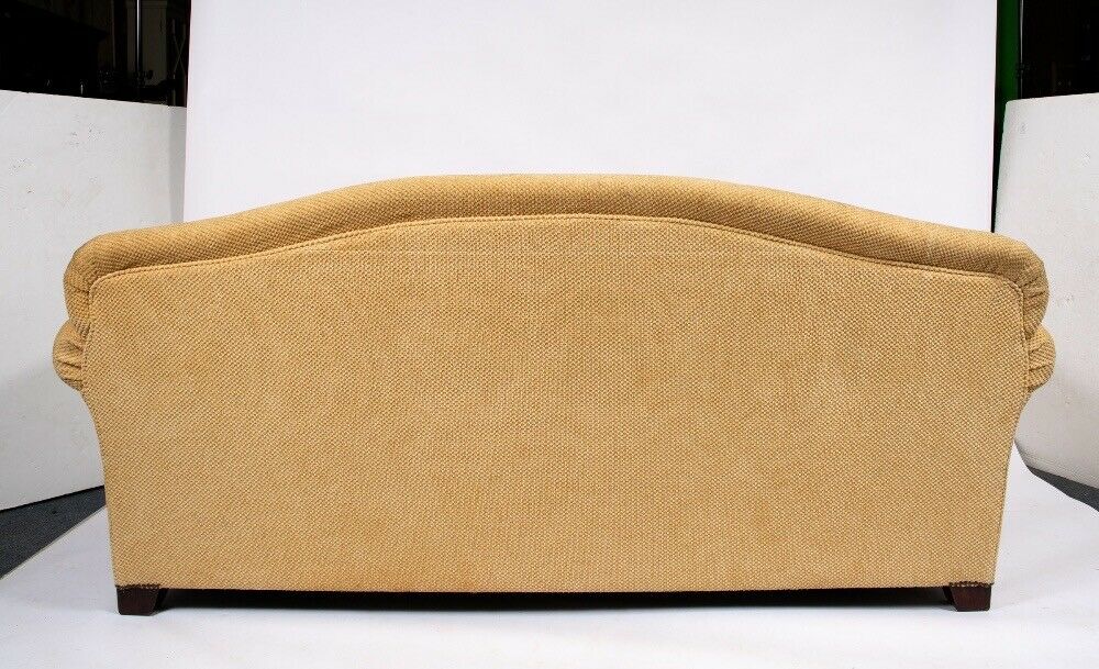 George Smith Morrison 3 seater sofa settee, beige basketweave fabric