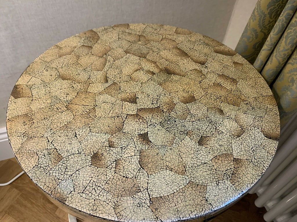 Thierry lamarie eggshell variegated nickel round side table cost Thousands!!!!!