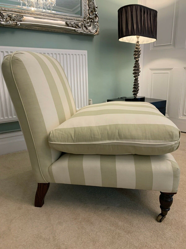 Ex Display George Smith signature ottoman chair pistachio stripe rrp £3200