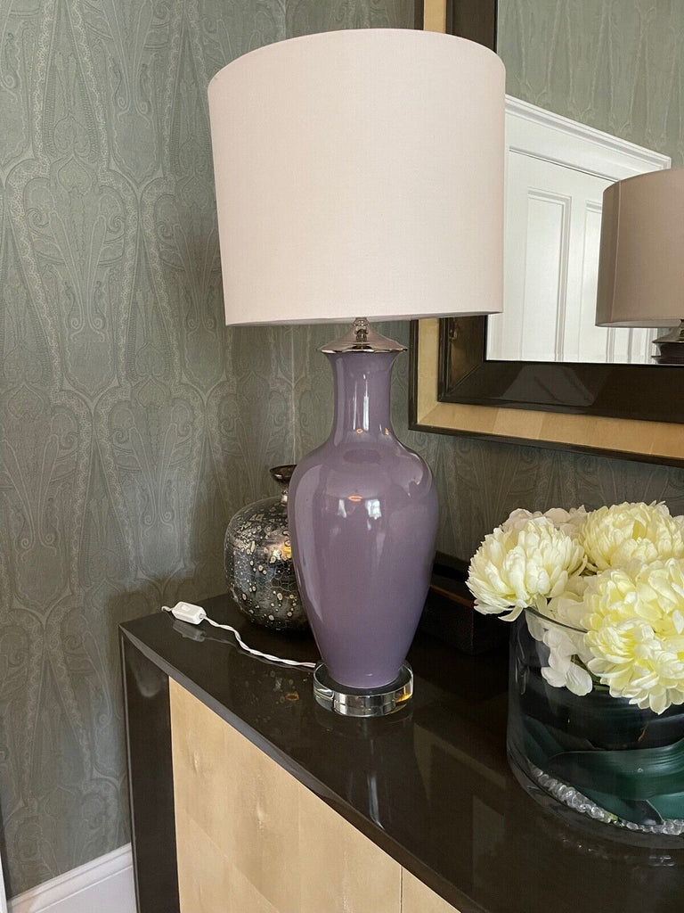 EX Showhome Best & Lloyd Glass Lilac Table lamp, fabulous quality heavy light