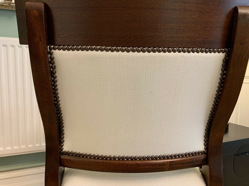 Ex Display George Smith white linen Klysmos  side armchair  chair rrp £2700