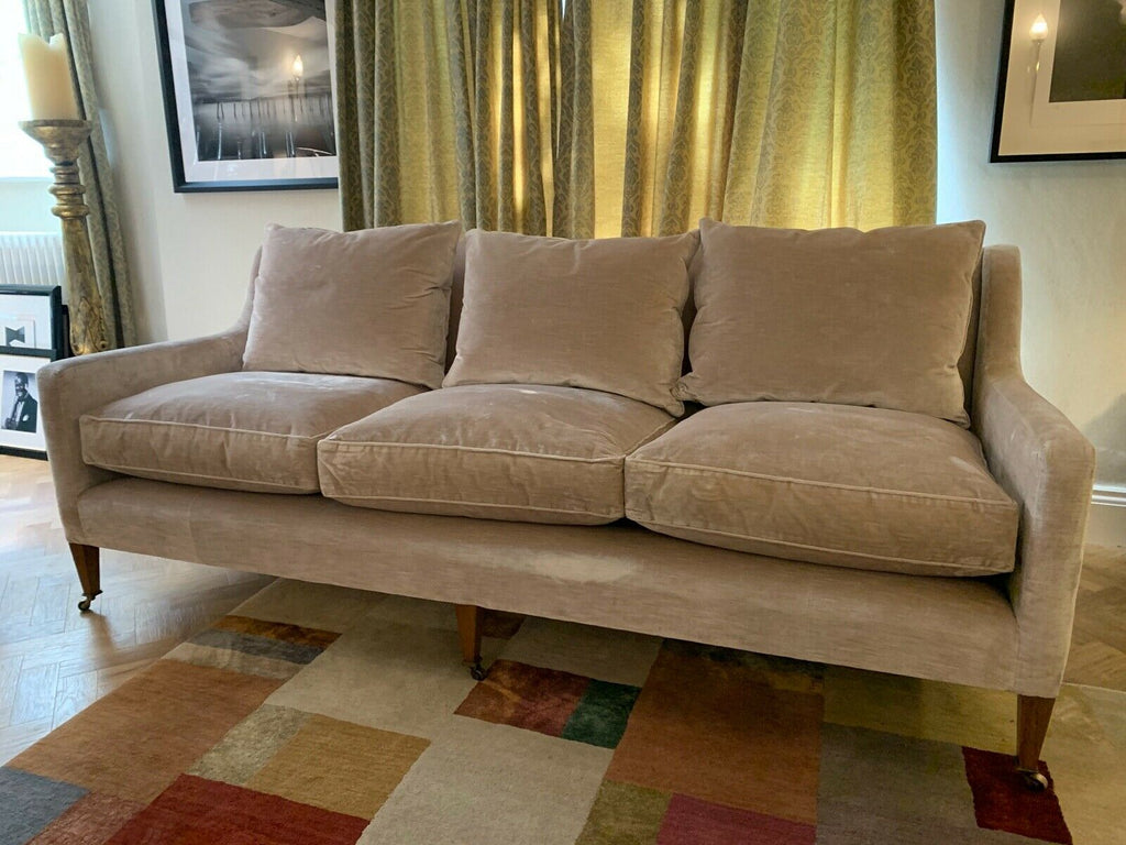 William Yeoward Christian Dusty Pink velour 3 seater sofa settee cost £9400