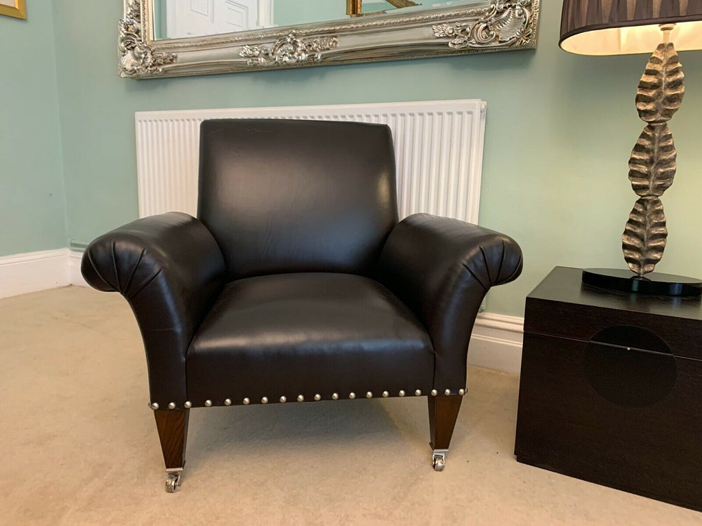 Ex Display George smith Leather Butterfly chair, brown leather rrp £5200