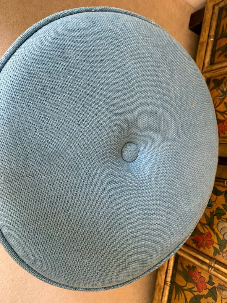 Superb Ex Display George Smith Baby Drum stool Baby Blue linen rrp £1400