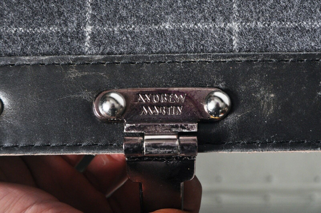 Andrew Martin Tartan fabric & leather bestie chest, storage trunk rrp £1400 each