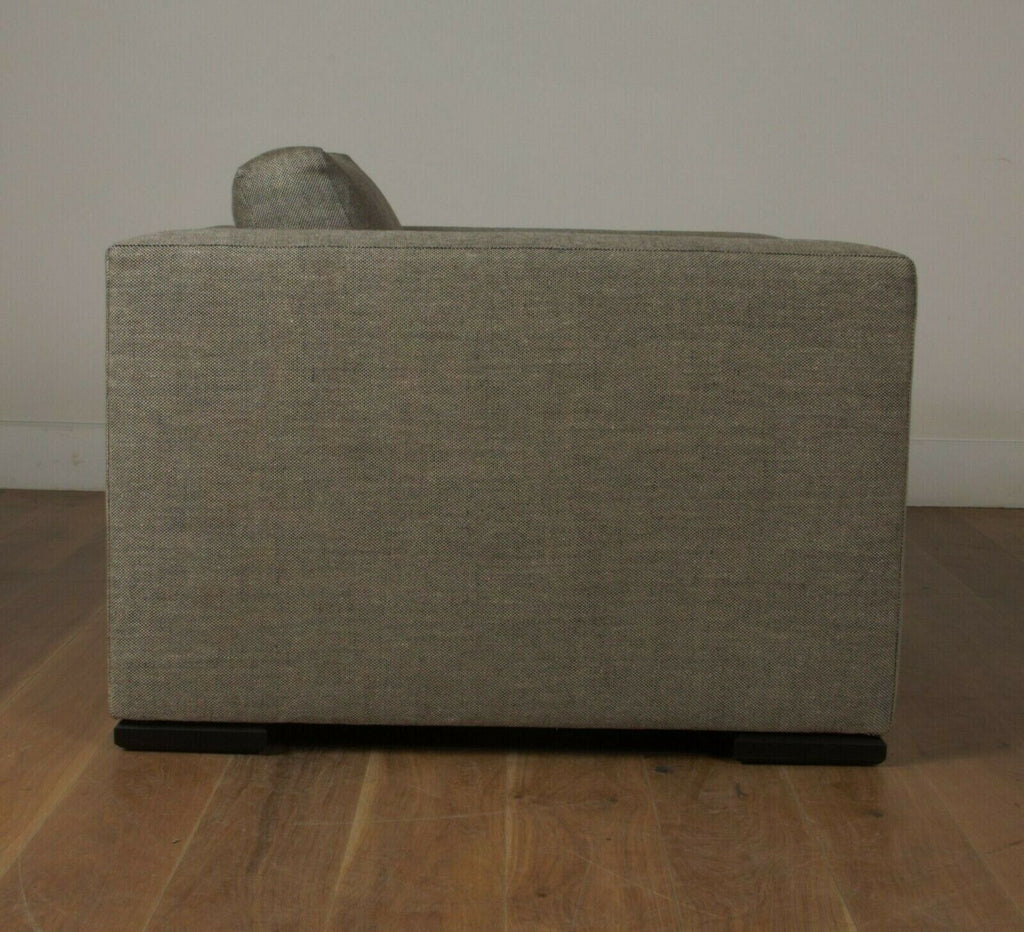 Ex Display George Smith square armchair grey  tweed black fabric rrp £6200