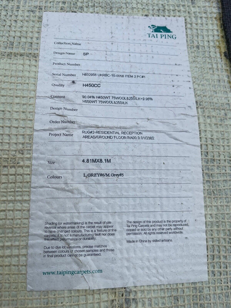 Genuine Tai Ping 75%wool 25% silk ENORMOUS rug floor carpet rrp £32,000