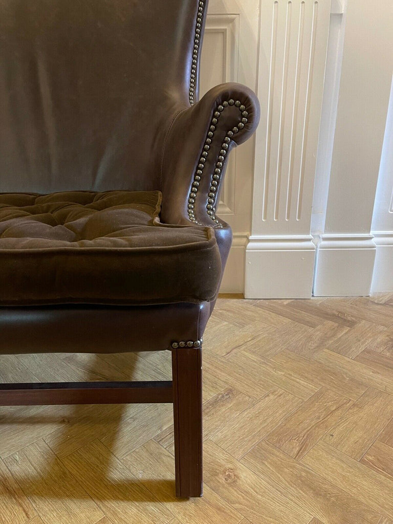 Fleming & Howland Georgian Curve wingback armchair leather rrp £2440