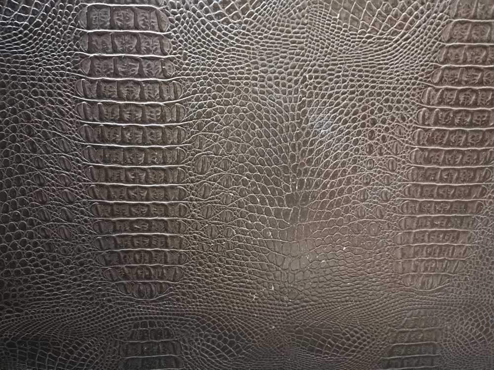 Contemporary Very Large pressed leather croc skin extra large center footstool,
