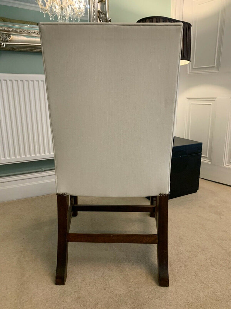 Ex Display George Smith white linen Gainsborough side chair rrp £1800