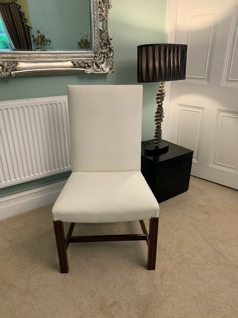 Ex Display George Smith white linen Gainsborough side chair rrp £1800