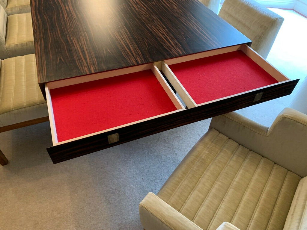 David Linley London Lizzard Macassar dining table &  8 Dice chairs rrp £41,400