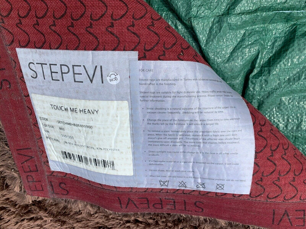 Stepevi Touch Me Heavy floor rug carpet Bronze long pile 300cm x 300cm rrp £7000