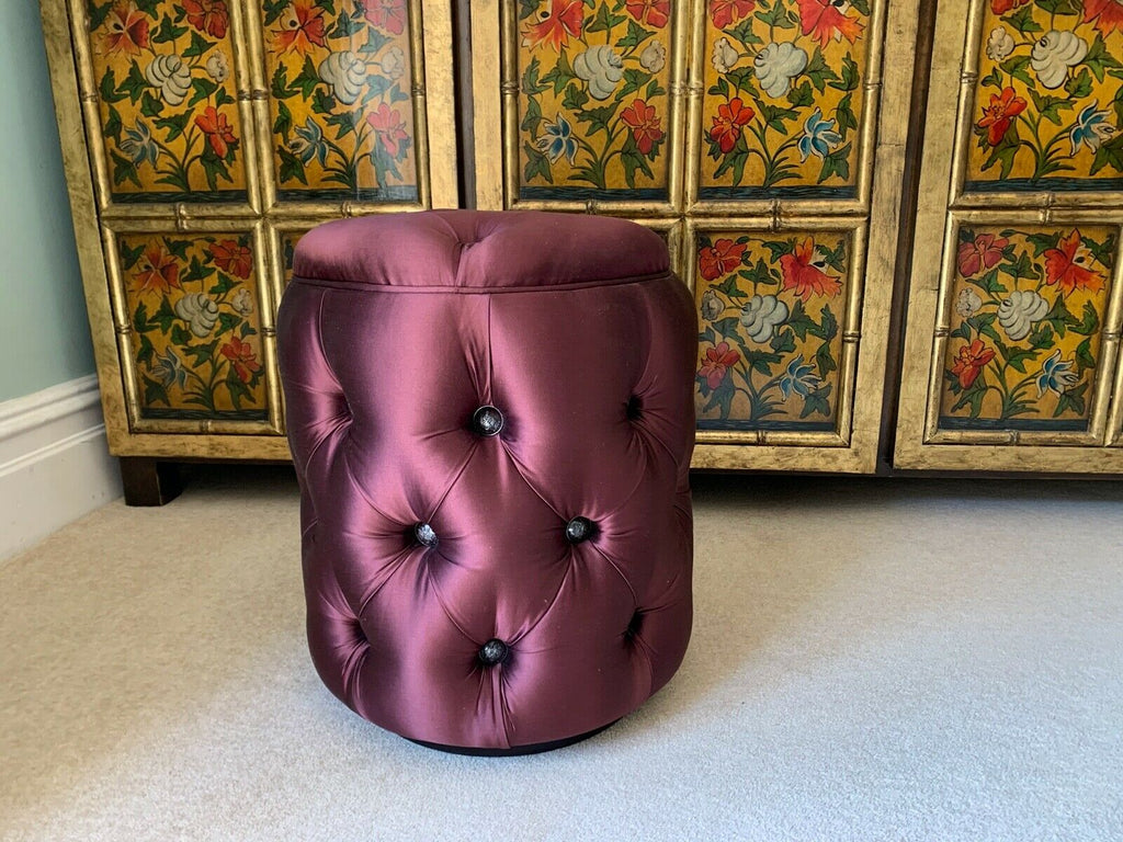 Ex Display George Smith Baby Drum stool wine silk military buttons rrp£1800