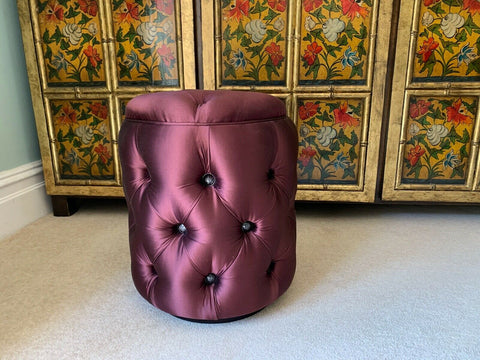 Ex Display George Smith Baby Drum stool wine silk military buttons rrp£1800