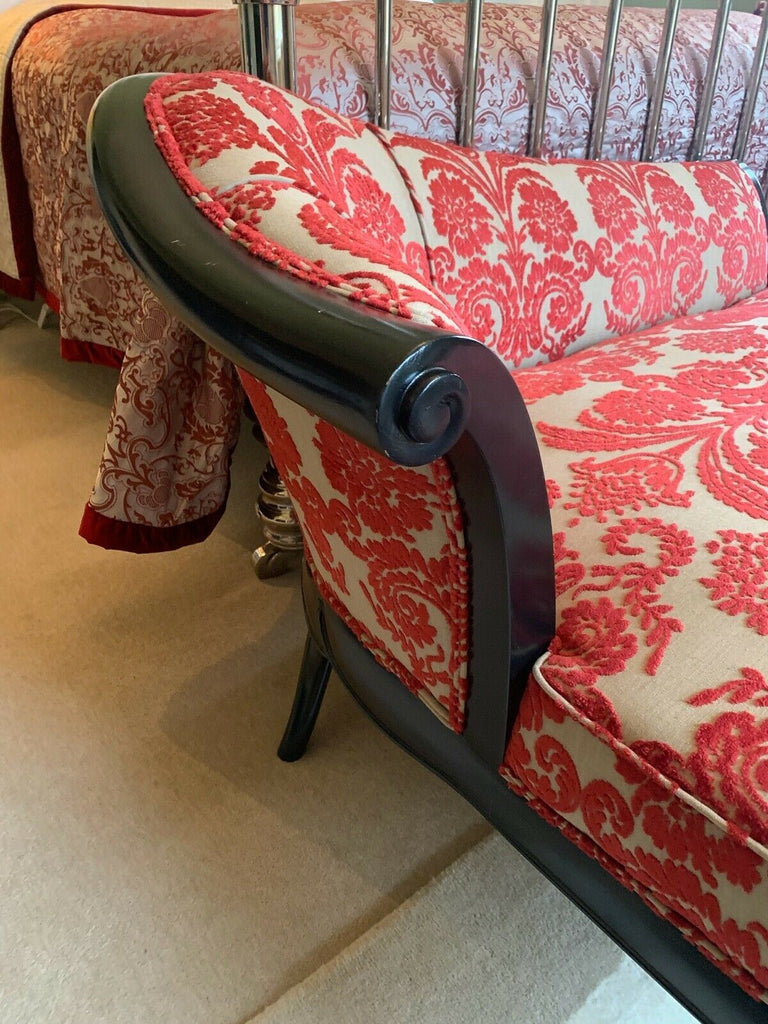 Christopher Guy extra large chaise cost £8500 new red flock damask