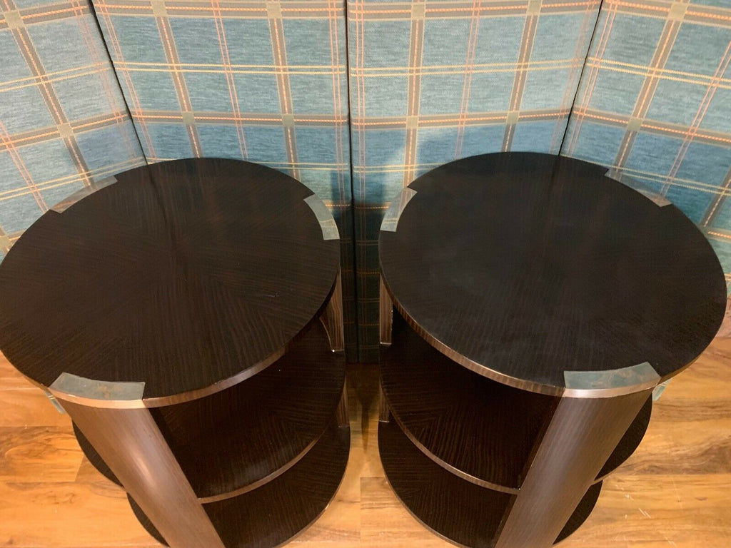 Julian Chichester Tribeca round side table with nickel detailing rrp £1450. A