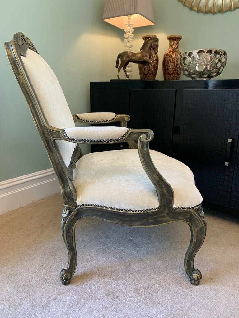 Amazing top quality Cream Mohair oversized salon armchair totally stunning piece