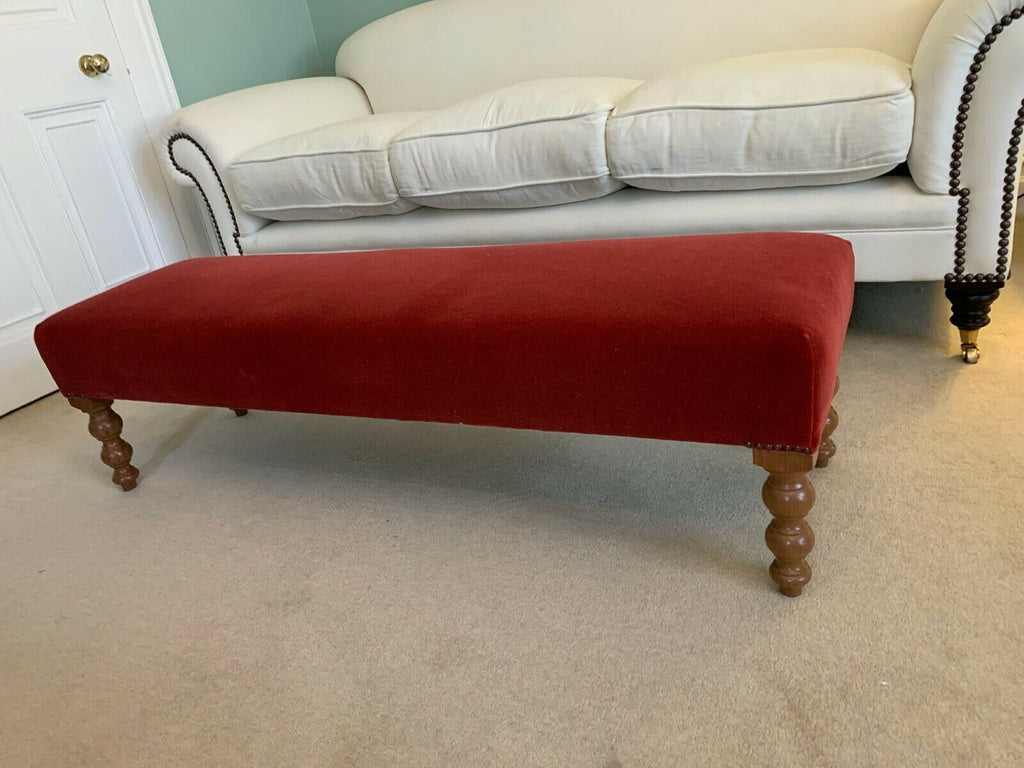 Brand New George Smith cerise  Mohair extra long stool hearth bench rrp £2798