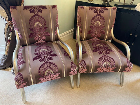 Gold Giltwood framed Rockerfella chair Jean Michel-Frank rrp £2600 each