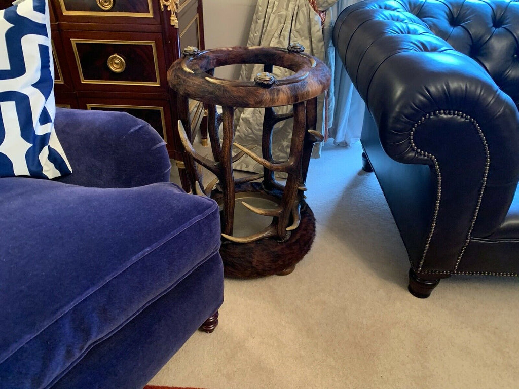 AMAZING Scottish Fur & simulated Horn oversized umbrella stick stand,