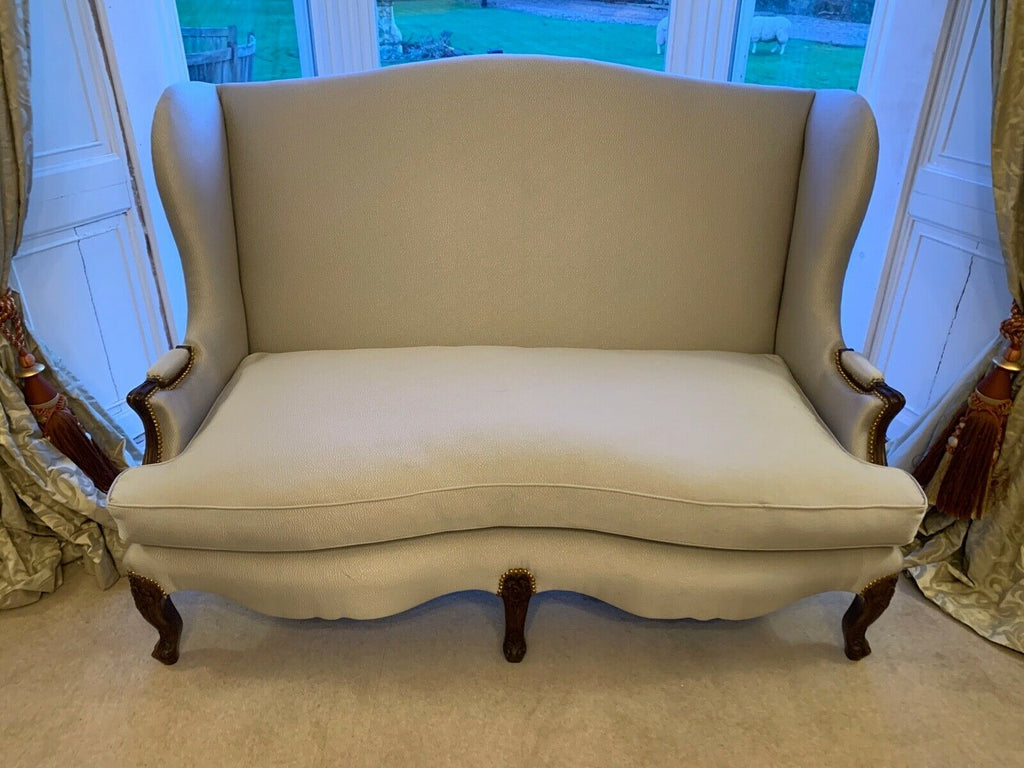 Superb Ultra High End high backed wing sofa in Oyster fabric cost THOUSANDS!!!!!
