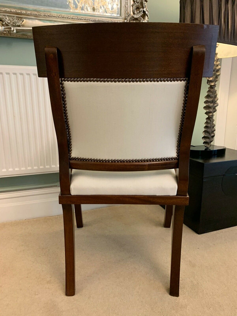 Ex Display George Smith white linen Klysmos  side armchair  chair rrp £2700