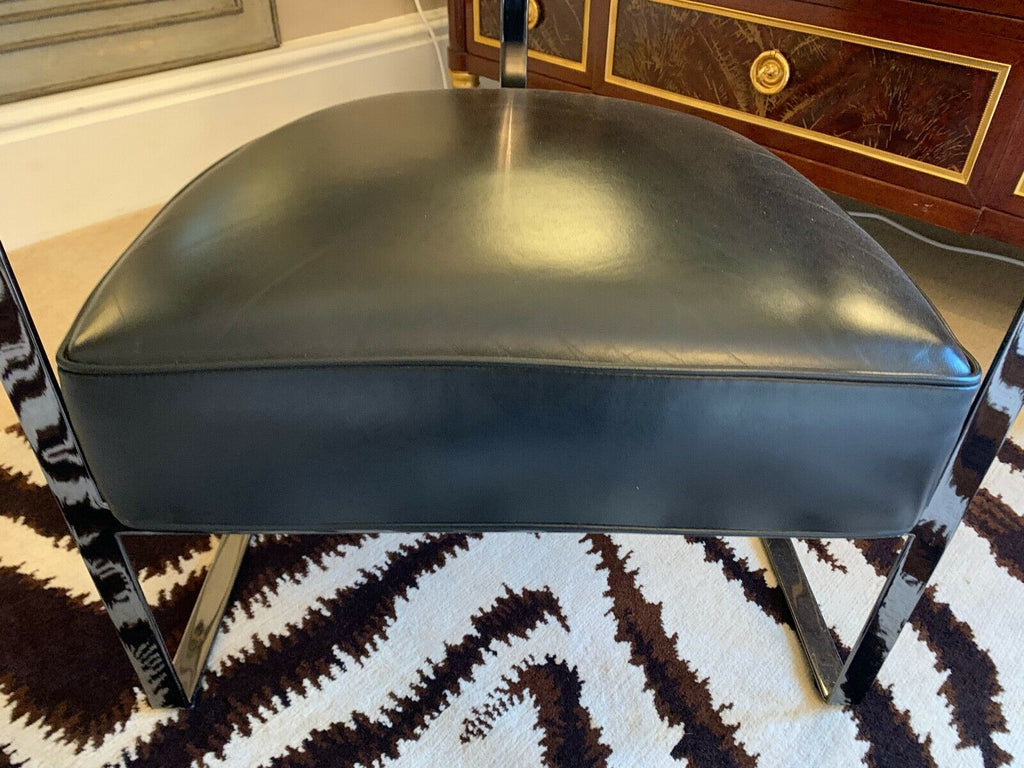 Flexform Morgan leather lounge side chair Bvlgari hotel Smoke frame rrp £2500 G