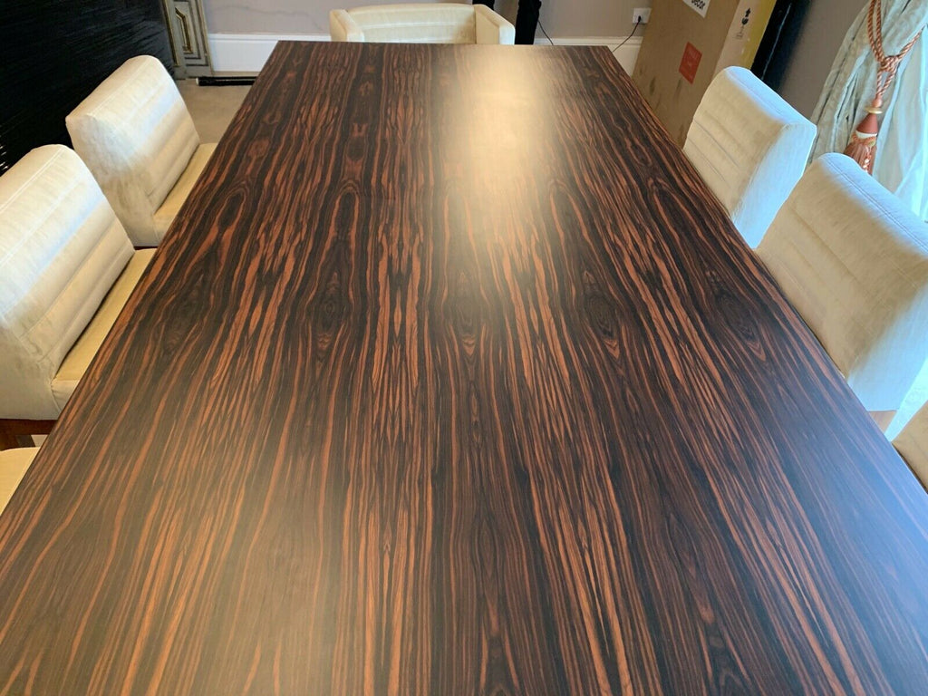 David Linley London Lizzard Macassar dining table &  8 Dice chairs rrp £41,400