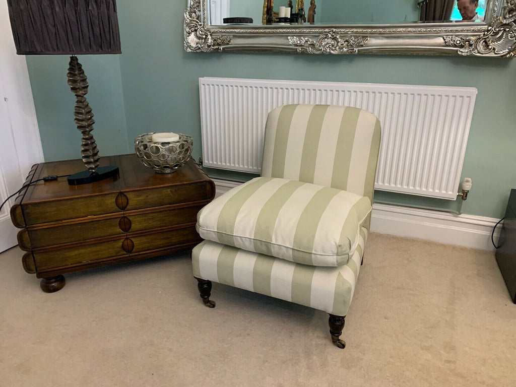 Ex Display George Smith signature ottoman chair pistachio stripe rrp £3200