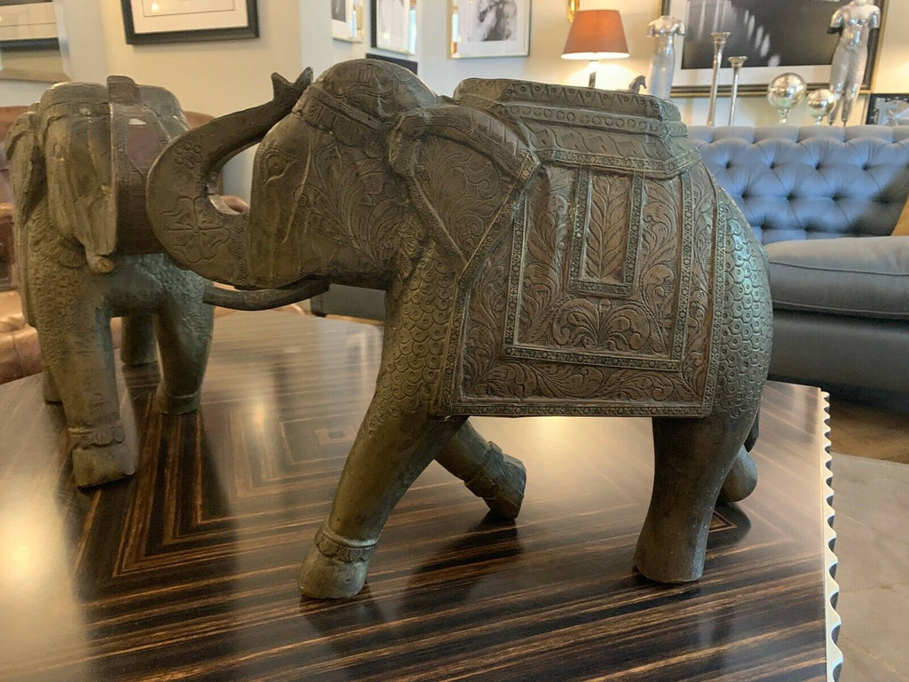 Super Trendy Asian Elephants brass foiled interior design statement ornament