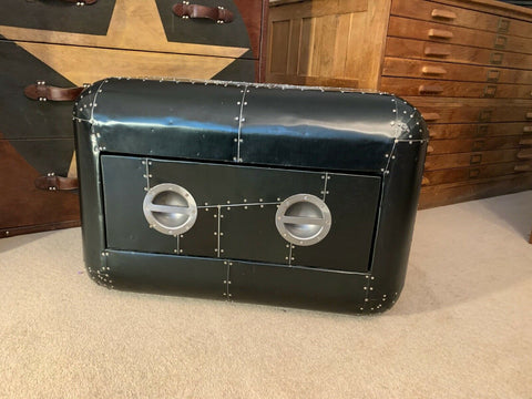 Timothy Oulton Aviator Black Hawk low chest of drawers coffee table rrp £2350