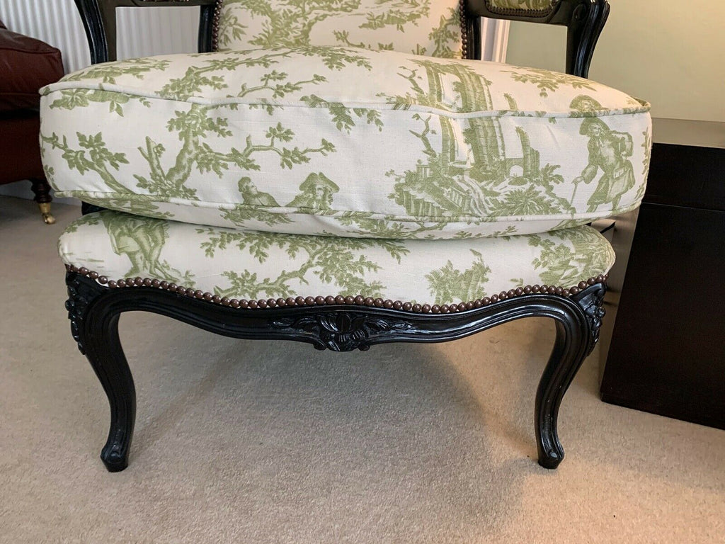 ExDisplay George Smith Signature Louis reach armchair toile fabric rrp £3100