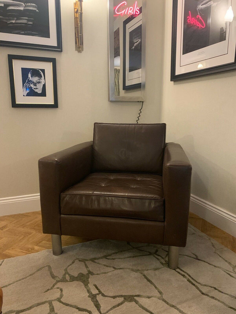 Superb Ralph Lauren Brown leather lounge armchair 2 available