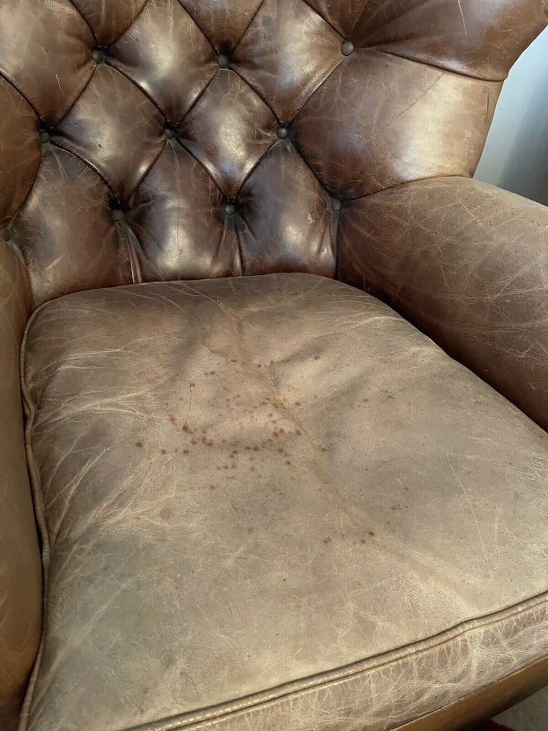 Ralph Lauren Writers Chair and stool brown leather wingback armchair rrp£18,000.