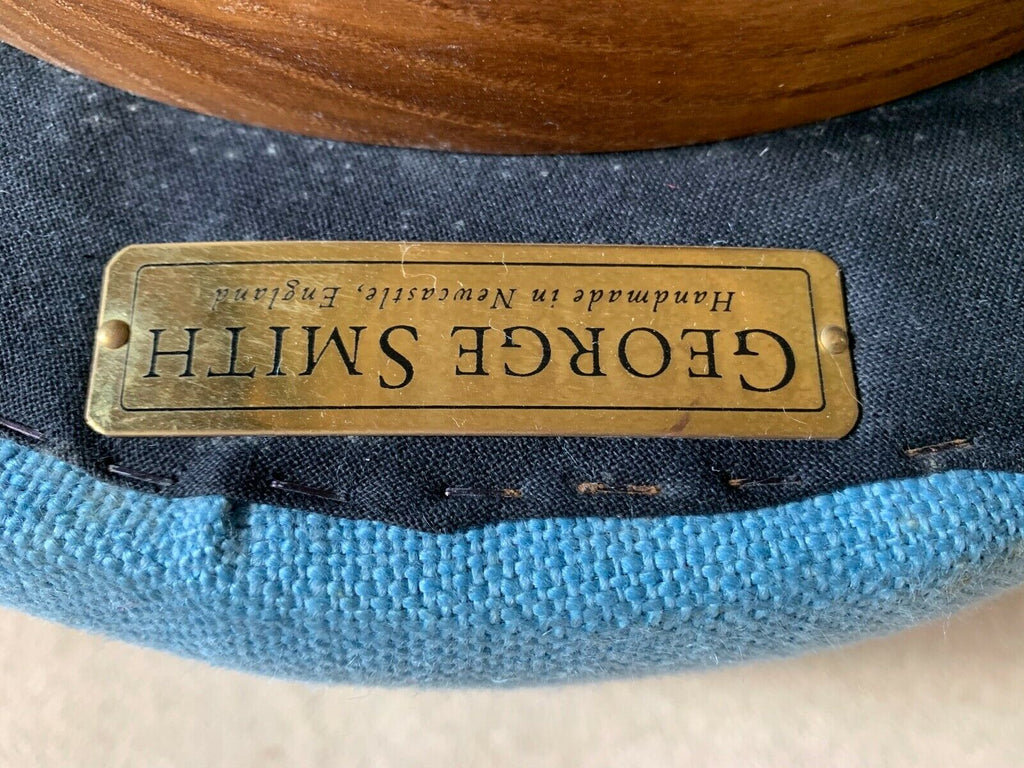 Superb Ex Display George Smith Baby Drum stool Baby Blue linen rrp £1400