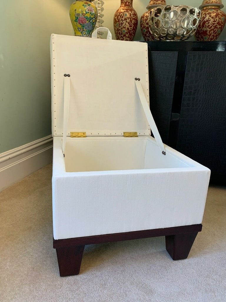 Ex Display George Smith Empire chest stool linen fabric rrp £1950