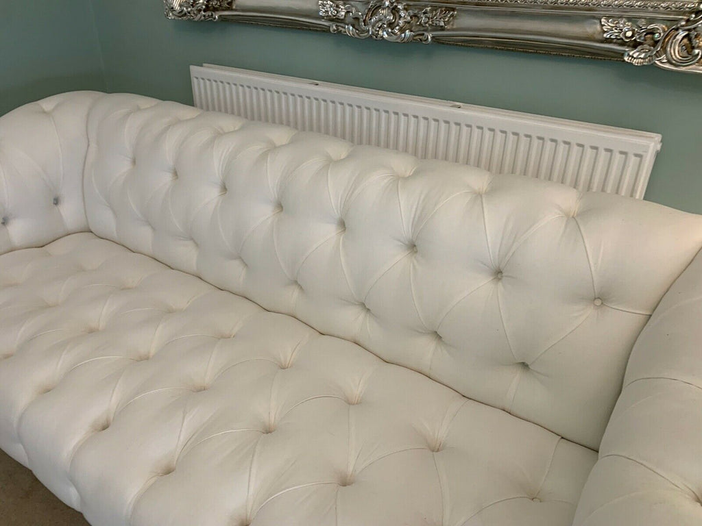 Ex Display George Smith Seaton sofa white linen deep buttoned rrp £11800