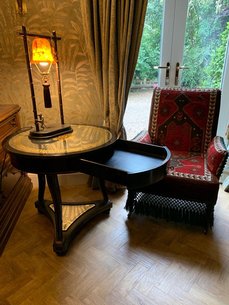 SUPRB John Richard Fine furnishing round Eglomise side table rrp £3200. A