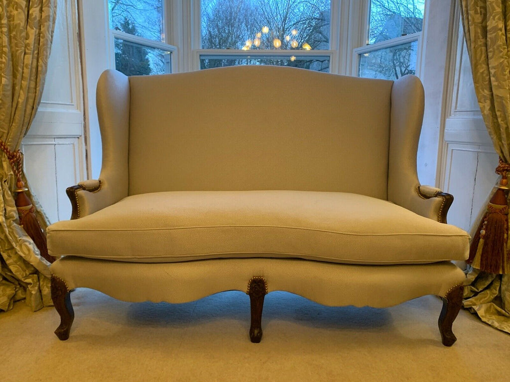 Superb Ultra High End high backed wing sofa in Oyster fabric cost THOUSANDS!!!!!