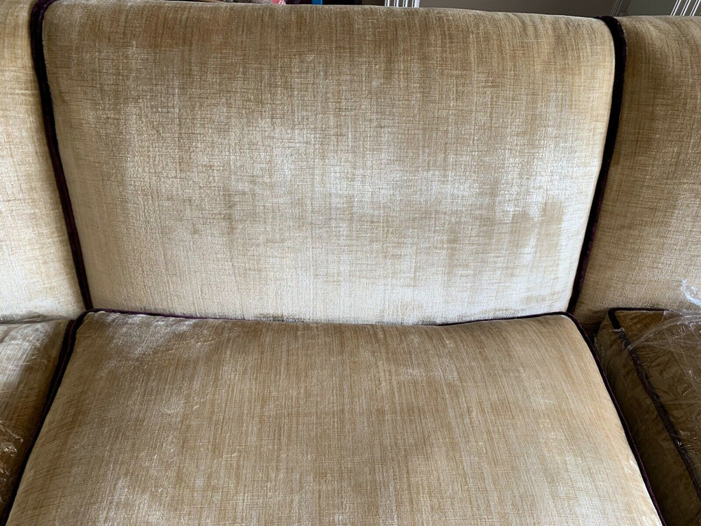 William Yeoward Champagne Velvet 4 seater sofa settee 267cm long rrp £25k A