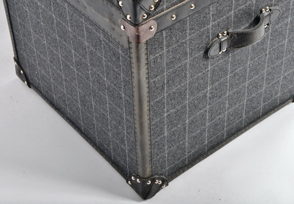 Andrew Martin Tartan fabric & leather bestie chest, storage trunk rrp £1400 each