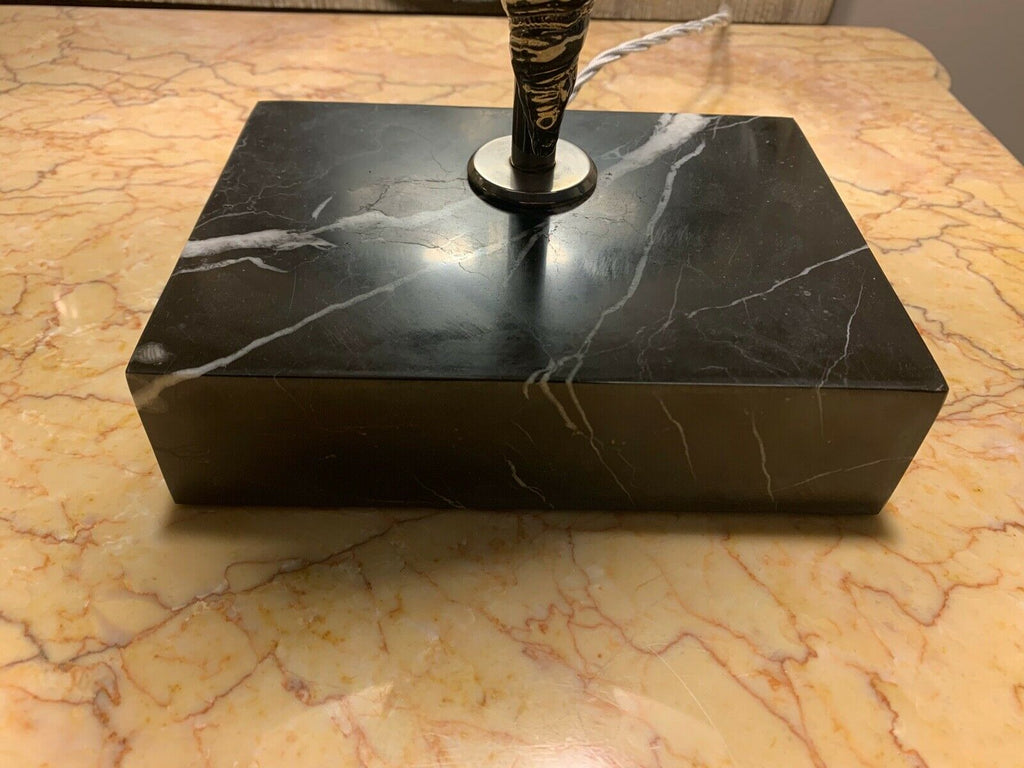 Bella Figura Shell Table Lamp, marble base nickel shell with shade rrp £1850