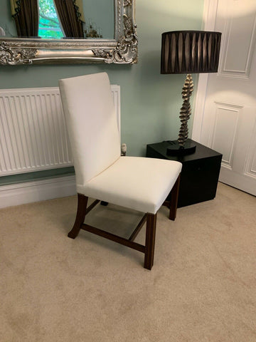 Ex Display George Smith white linen Gainsborough side chair rrp £1800